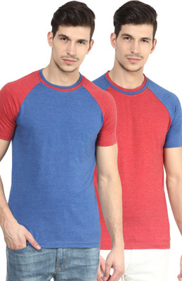 

Yellow Submarine Solid Men's Round Neck Red, Blue T-Shirt(Pack of 2), Blue;red