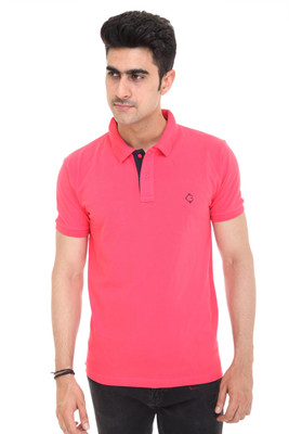 

Colors & Blends Solid Men's Polo Neck Red T-Shirt, Cherry