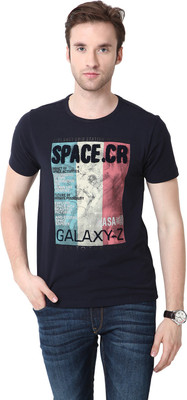 

Mudo Printed Men's Round Neck Black T-Shirt