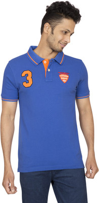 

Red Line Solid Men's Polo Neck Blue T-Shirt