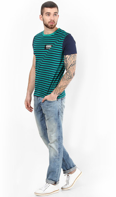 

Jack & Jones Striped Men' Round Neck Green T-Shirt, Pepper green