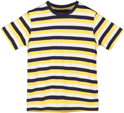 

Poppers by Pantaloons Boys Striped T Shirt(Blue, Pack of 1, Navy
