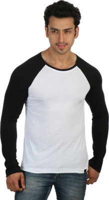 

Rigo Solid Men's Round Neck White, Black T-Shirt