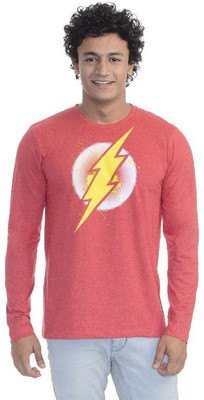 

DC Comics Printed Men's Round Neck Grey T-Shirt, Poinsettia red mela