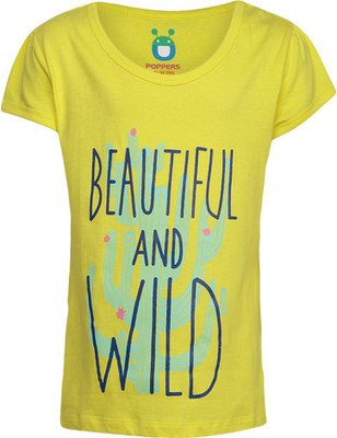 

Poppers by Pantaloons Girls Graphic Print T Shirt(Yellow, Bright yellow