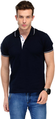 

Scott International Solid Men' Polo Neck Blue T-Shirt, Navy blue