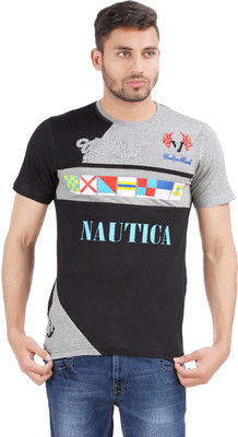 

Al-Harsha Trend Printed Men's Round Neck Black, Grey T-Shirt