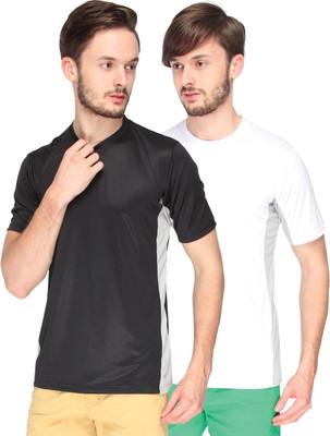 

Campus Sutra Solid Men Round Neck Black, White T-Shirt(Pack of 2