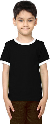 

99Tshirts Boys Solid Cotton T Shirt(Black, Pack of 1)