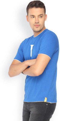 

Campus Sutra Printed Men Round Neck Blue T-Shirt, Royal blue