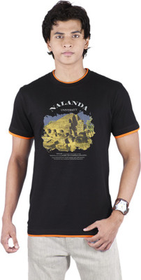 

Bib & Tucker Printed Men's Round Neck Black T-Shirt