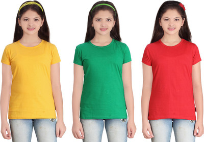 

FabTag - Sini Mini Girls Solid T Shirt(Multicolor