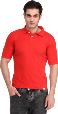 

BigIdea Solid Men's Polo Neck Red T-Shirt