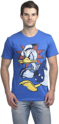 

Mickey & Friends Printed Men's Round Neck Blue T-Shirt, Mickey and friends royal blue