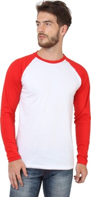 

SayItLoud Solid Men's Round Neck White, Red T-Shirt, Red;white