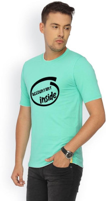 

Campus Sutra Printed Men Round Neck Green T-Shirt