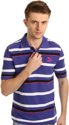 

Puma Striped Men' Polo Neck Multicolor T-Shirt, Spectrum blue