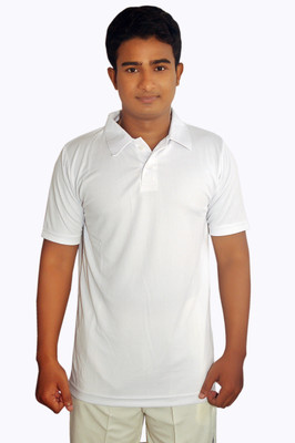 

Dyed Colors Solid Men's Polo Neck White, White T-Shirt, Dyed white