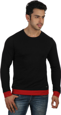 

Rigo Solid Men's Round Neck Black T-Shirt