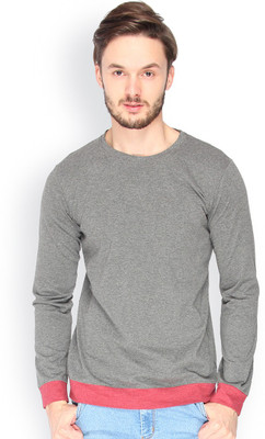 

Campus Sutra Solid Men Round Neck Grey T-Shirt