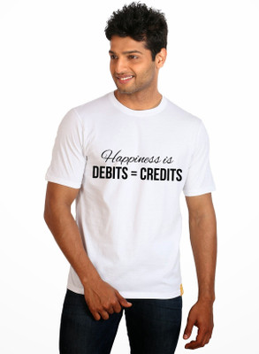 

Campus Sutra Printed Men Round Neck White T-Shirt