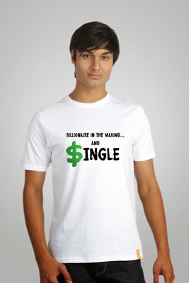 

Campus Sutra Printed Men Round Neck White T-Shirt