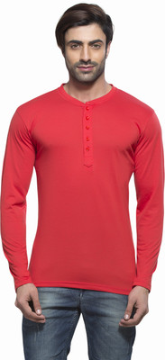 

Alan Jones Solid Men's Henley Red T-Shirt
