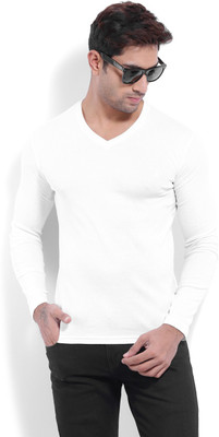 

United Colors of Benetton. Solid Men's V-neck White T-Shirt, 101