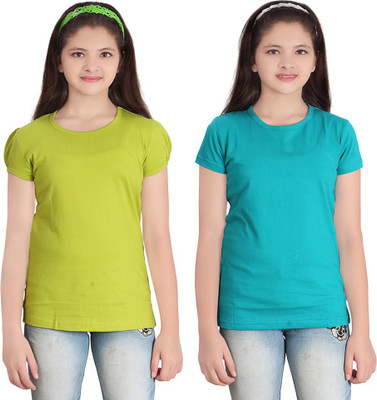 

FabTag - Sini Mini Girls Solid T Shirt(Multicolor