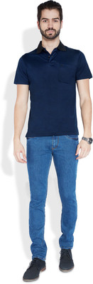 

Raymond Solid Men's Polo Neck Blue T-Shirt