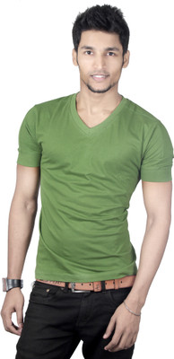 

Spur Solid Men's V-neck Green T-Shirt, Moss