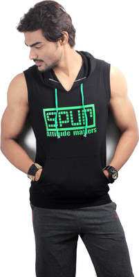 

Spur Printed Men' Hooded Black T-Shirt
