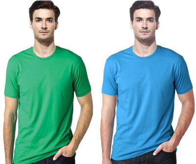 

Gallop Solid Men's Round Neck Green, Blue T-Shirt(Pack of 2, Blue;green
