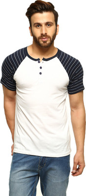 

Gritstones Solid Men' Henley White T-Shirt, White01