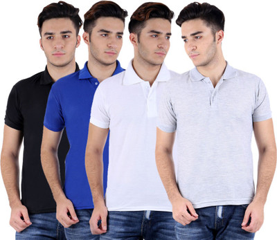 

Sanvi Traders Solid Men Polo Neck Multicolor T-Shirt(Pack of 4