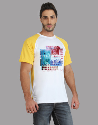 

Trionic Printed Men's Round Neck Yellow, White T-Shirt, Canary yellow