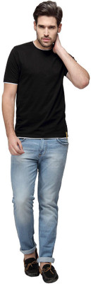 

Campus Sutra Solid Men Round Neck Black T-Shirt