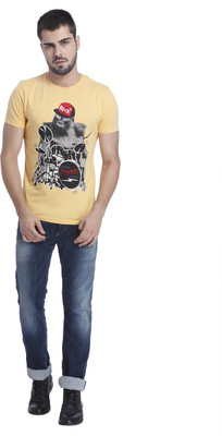 

Jack & Jones Graphic Print Men' Round Neck Yellow T-Shirt, Solar power
