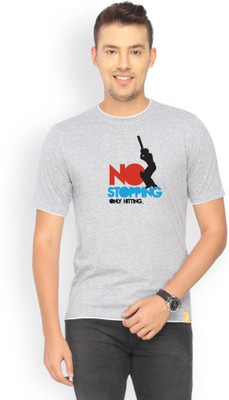 

Campus Sutra Solid Men Round Neck Grey T-Shirt