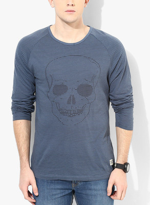 

Jack & Jones Striped Men's Round Neck Blue T-Shirt, Bering sea