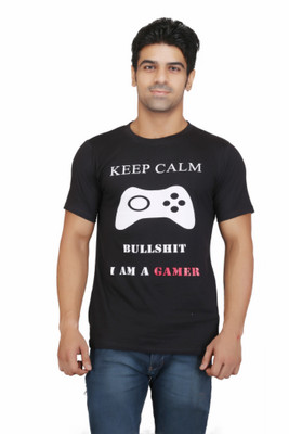 

Crazeis Printed Men's Round Neck Black T-Shirt