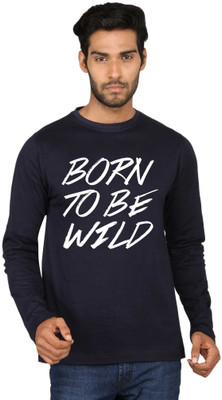 

SayItLoud Graphic Print Men' Round Neck Dark Blue T-Shirt, Navy blue