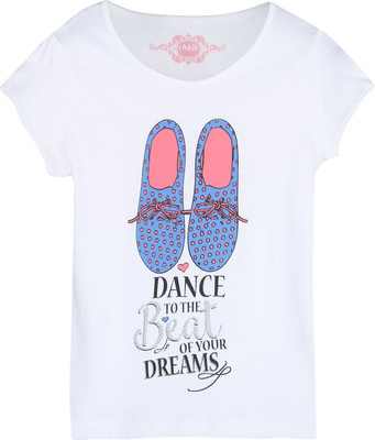 

Chalk by Pantaloons Girls Graphic Print T Shirt(White