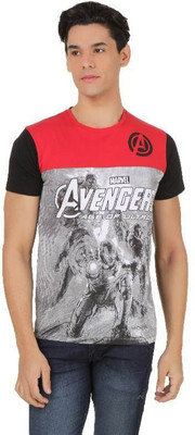 

Avengers Printed Men's Round Neck Red, Black, White T-Shirt