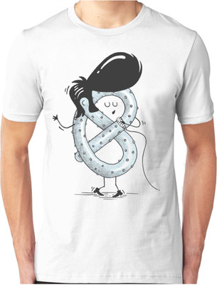 

Foscous Printed Men' Round Neck White T-Shirt