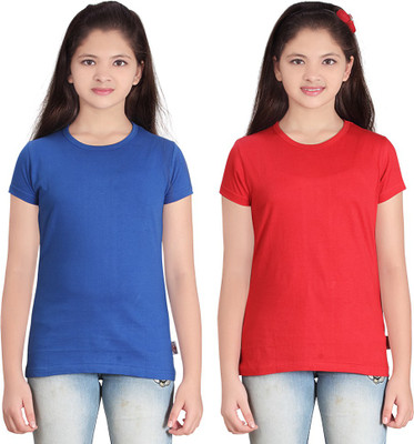 

FabTag - Sini Mini Girls Solid T Shirt(Multicolor