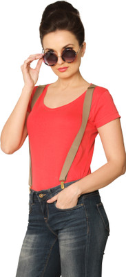 

Miss Chase Solid Women's Round Neck Orange T-Shirt, Coral