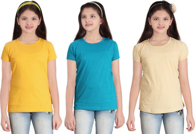 

FabTag - Sini Mini Girls Solid T Shirt(Multicolor