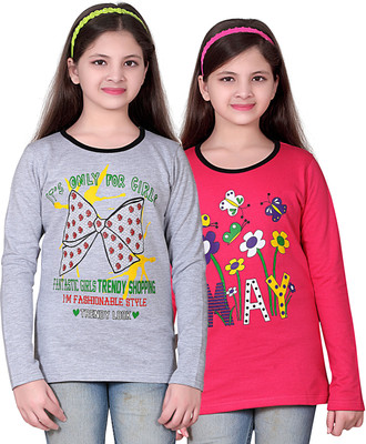 

FabTag - Sini Mini Girls Printed T Shirt(Multicolor
