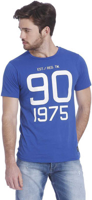 

Jack & Jones Graphic Print Men's Round Neck Blue T-Shirt, Surf the web